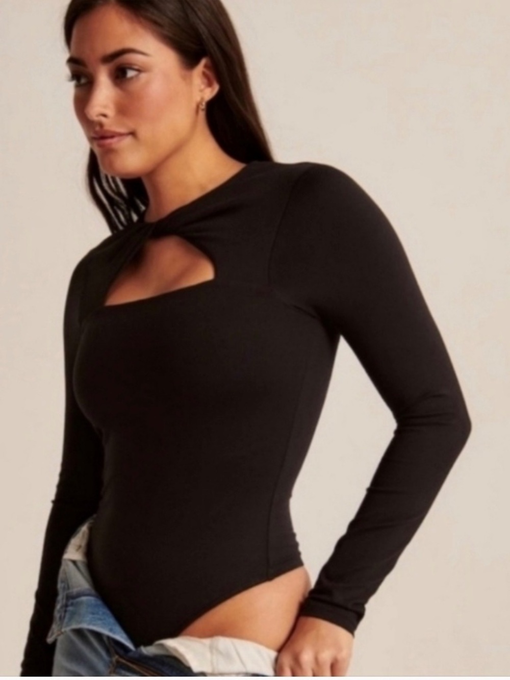 ABERCROMBIE & FITCH SEAMLESS TWIST CUTOUT THONG BODYSUIT - SZ Small